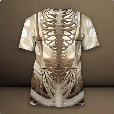 Men's 3D Skull Pattern Printed T-shirt