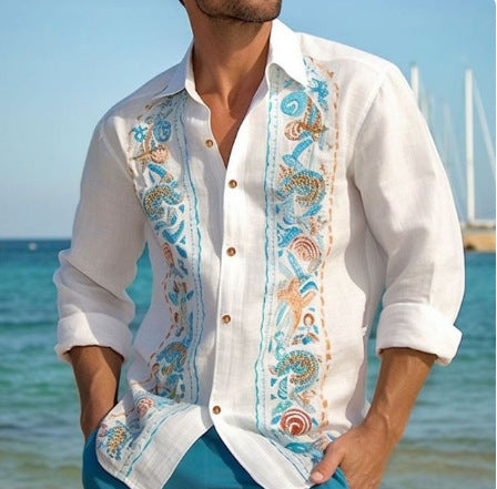 Seaside Beach Print Shirt