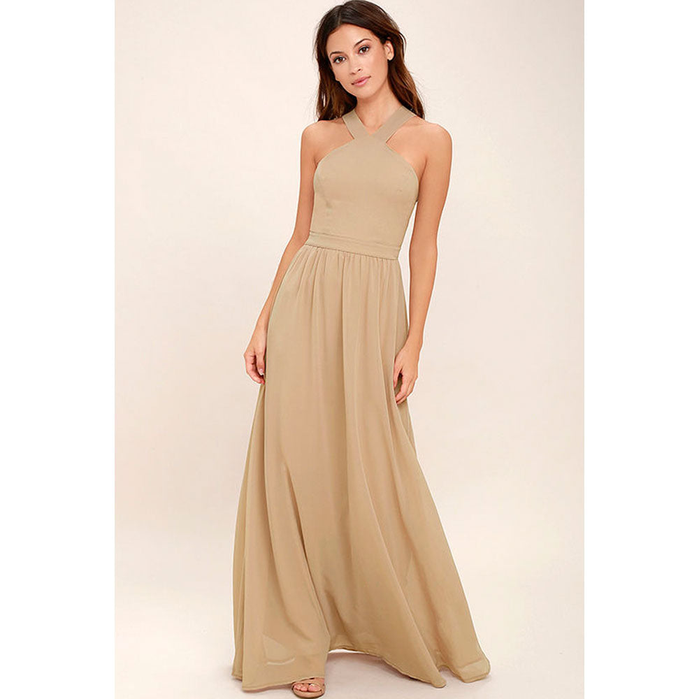 Cross Chest-wrapped Strapless Dress