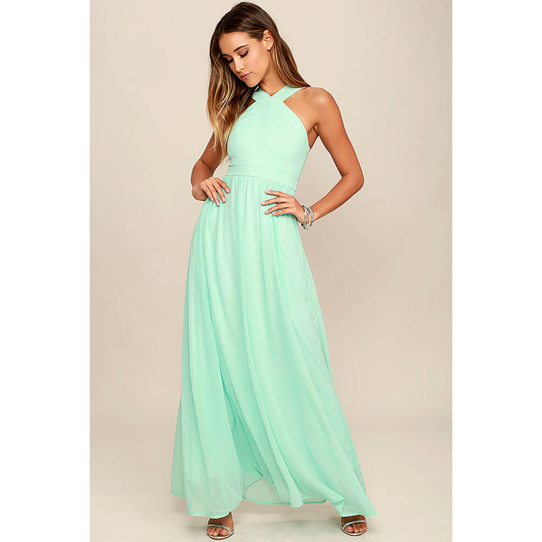 Cross Chest-wrapped Strapless Dress