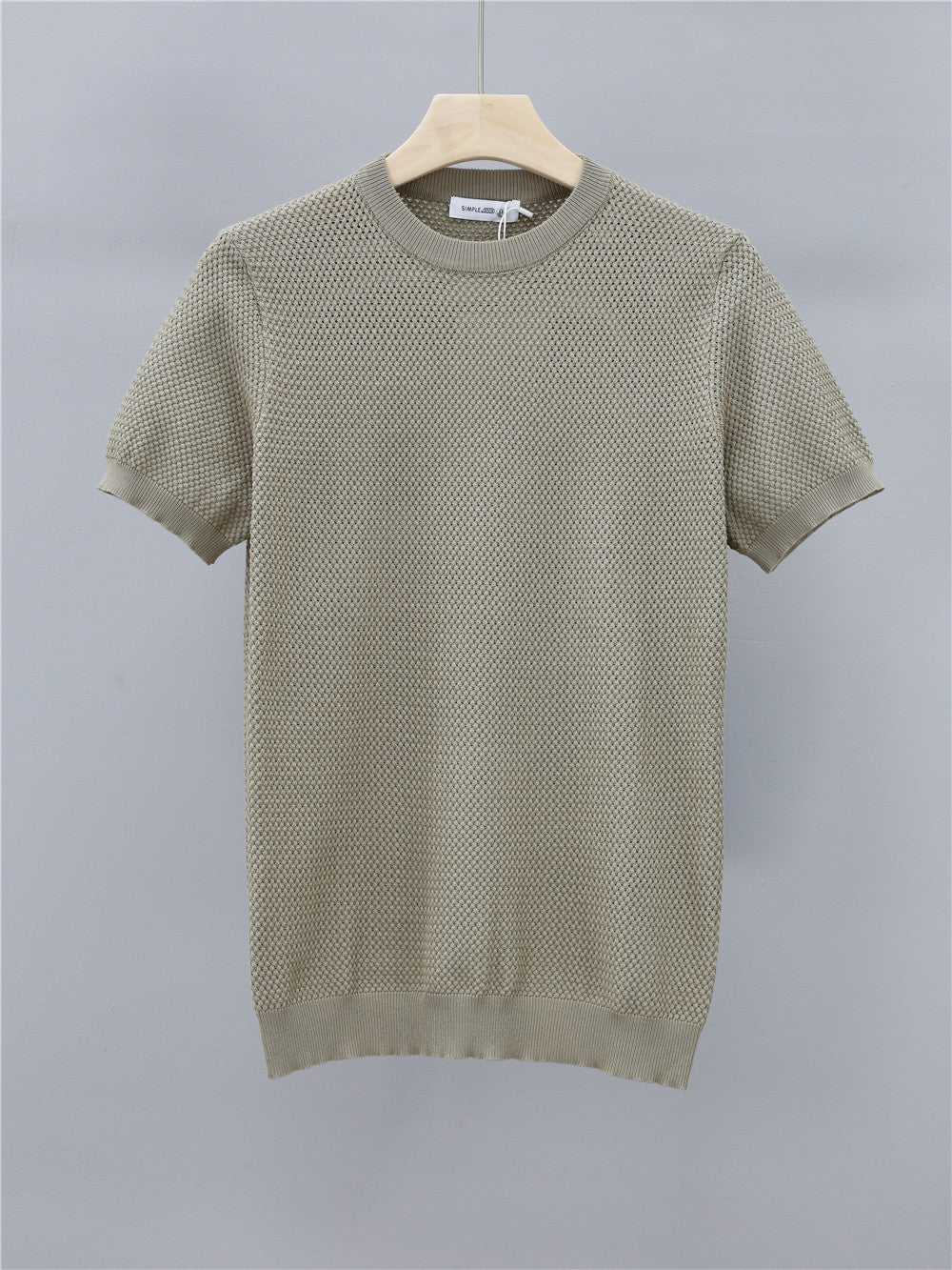 Summer Men's Knitted Round Neck T-shirt