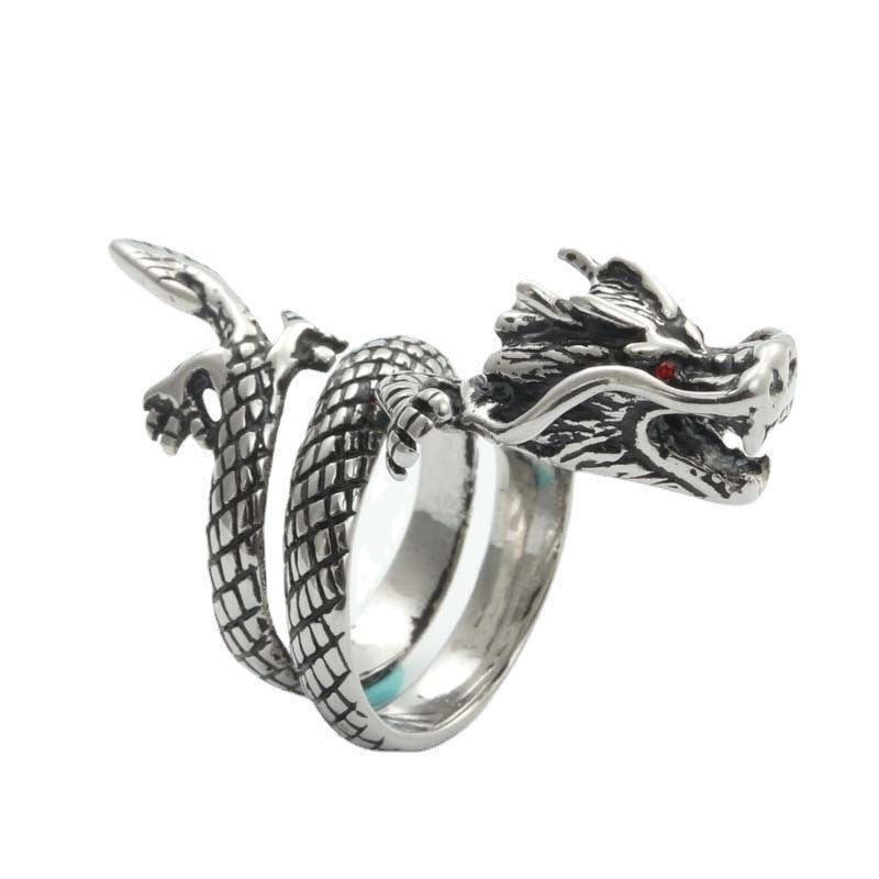 Vintage Pure Silver Divine Dragon Ring