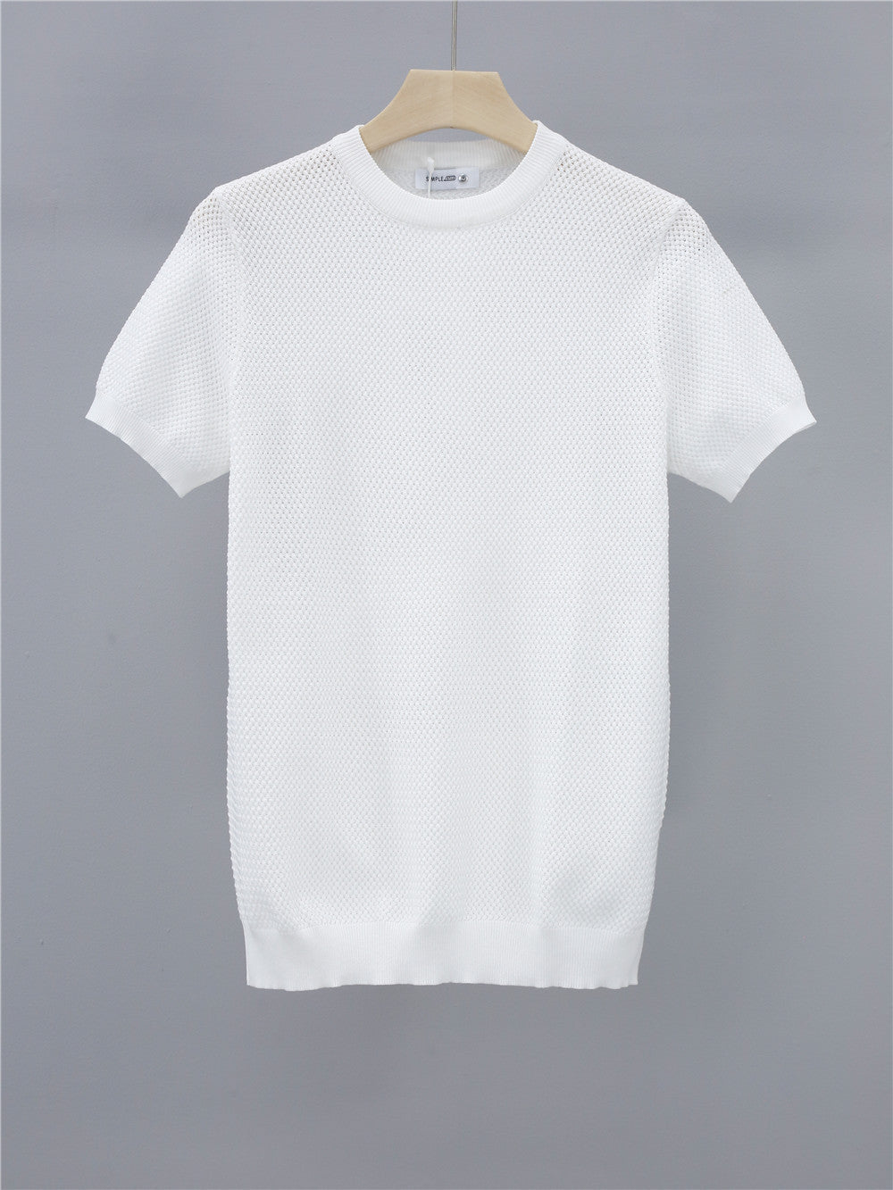 Summer Men's Knitted Round Neck T-shirt