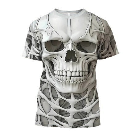 Men's 3D Skull Pattern Printed T-shirt