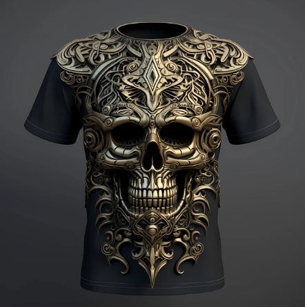 Men's 3D Skull Pattern Printed T-shirt