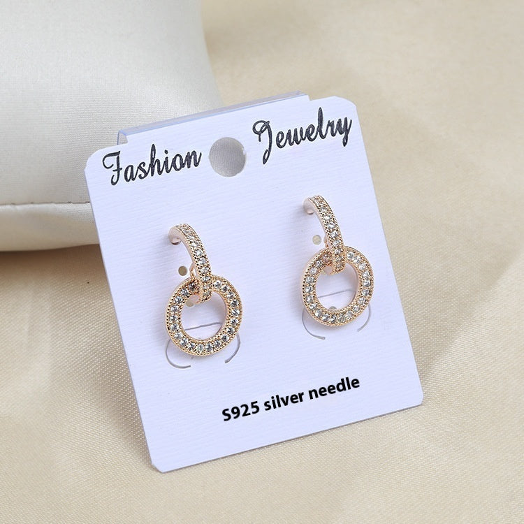 Women's Silver Circle Earrings