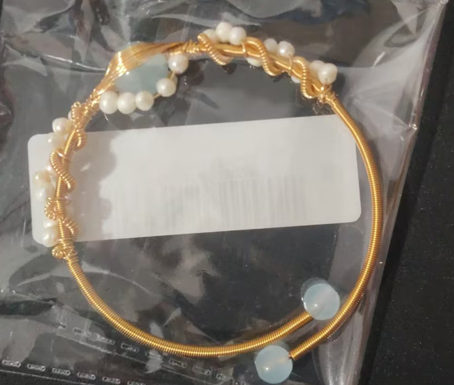 Handmade Sapphire Pearl Bracelet