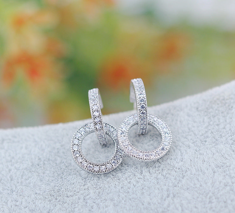 Women's Silver Circle Earrings