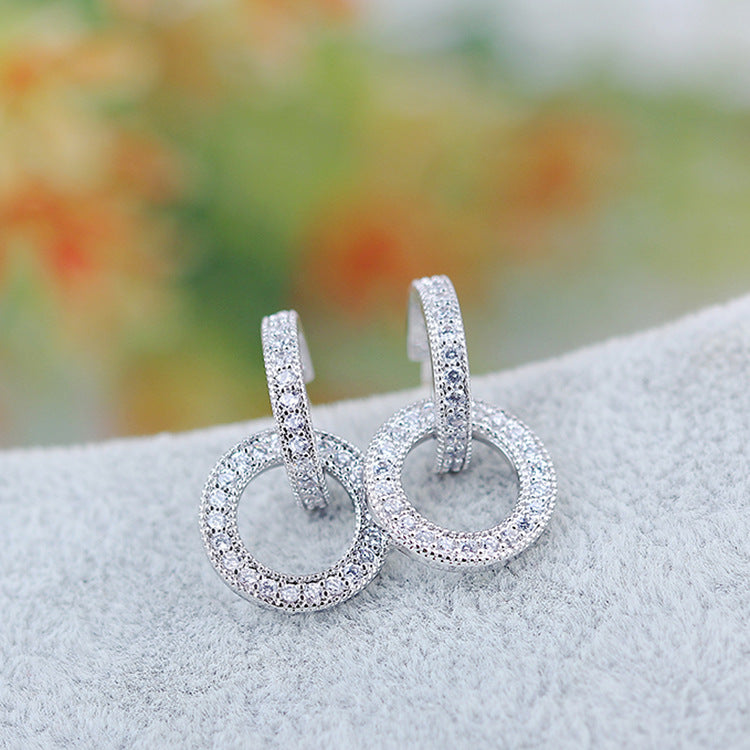 Women's Silver Circle Earrings