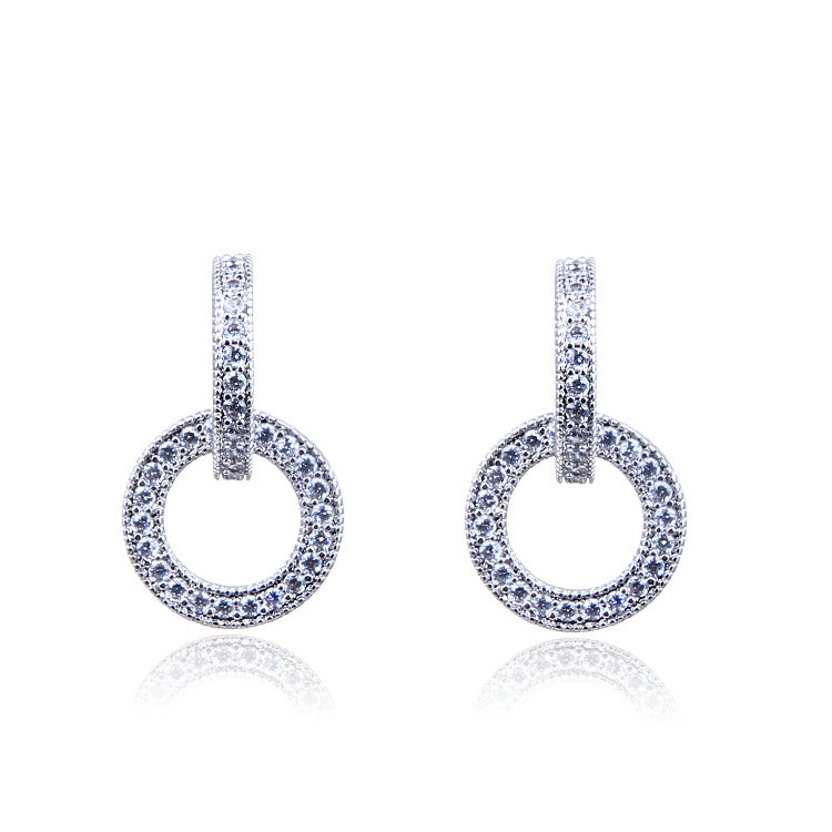 Women's Silver Circle Earrings