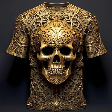 Men's 3D Skull Pattern Printed T-shirt