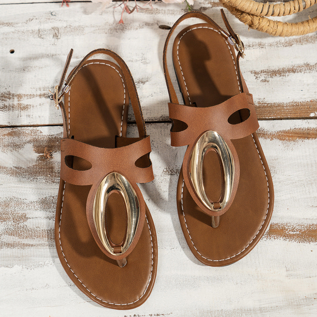 Metal Buckle Casual Sandals