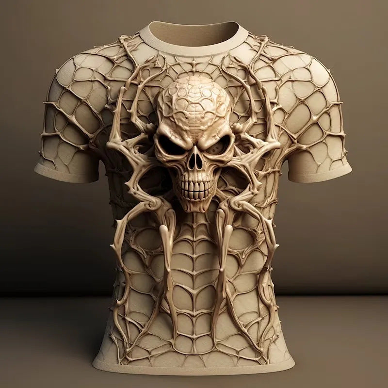 Men's 3D Skull Pattern Printed T-shirt