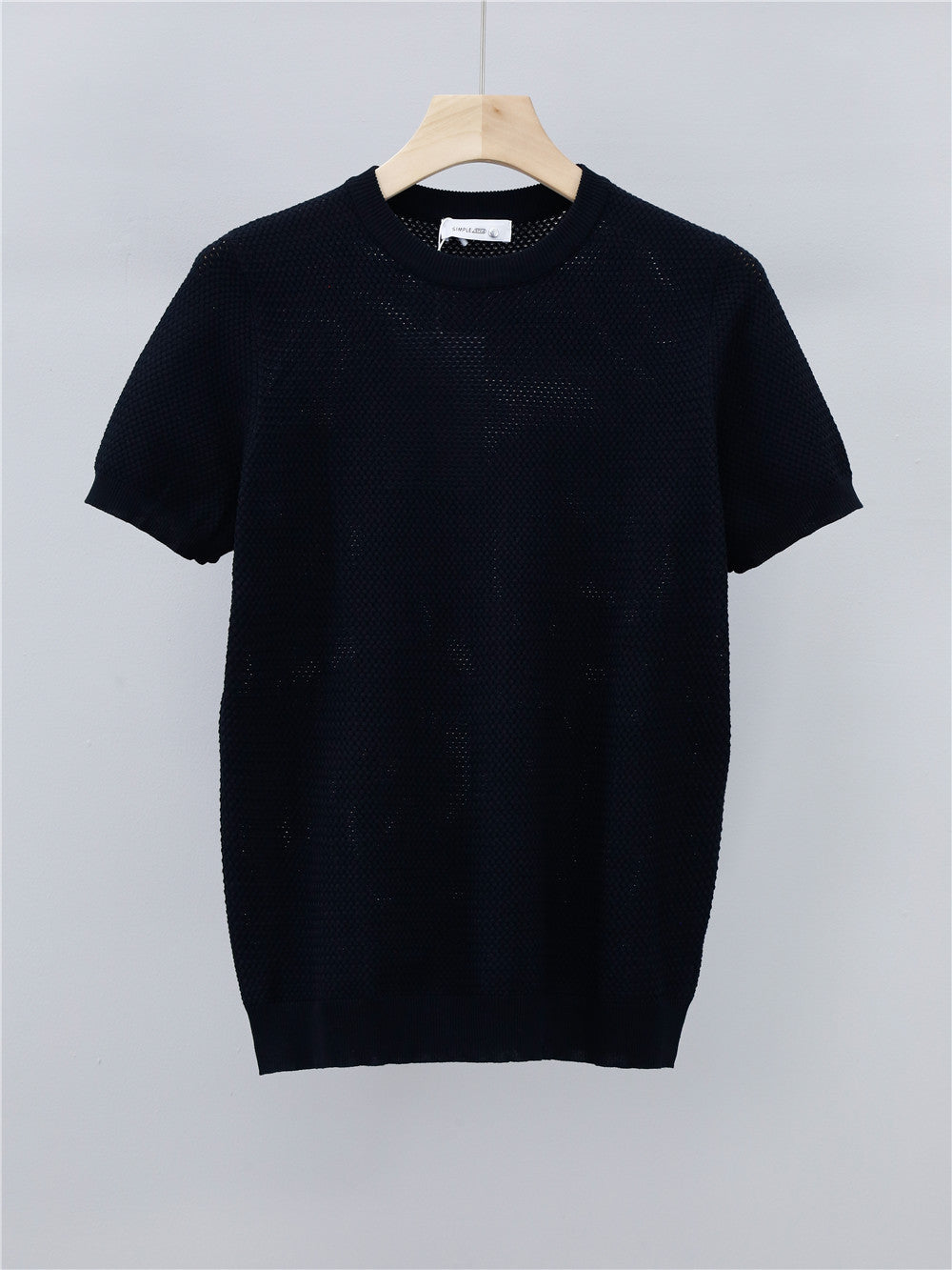 Summer Men's Knitted Round Neck T-shirt