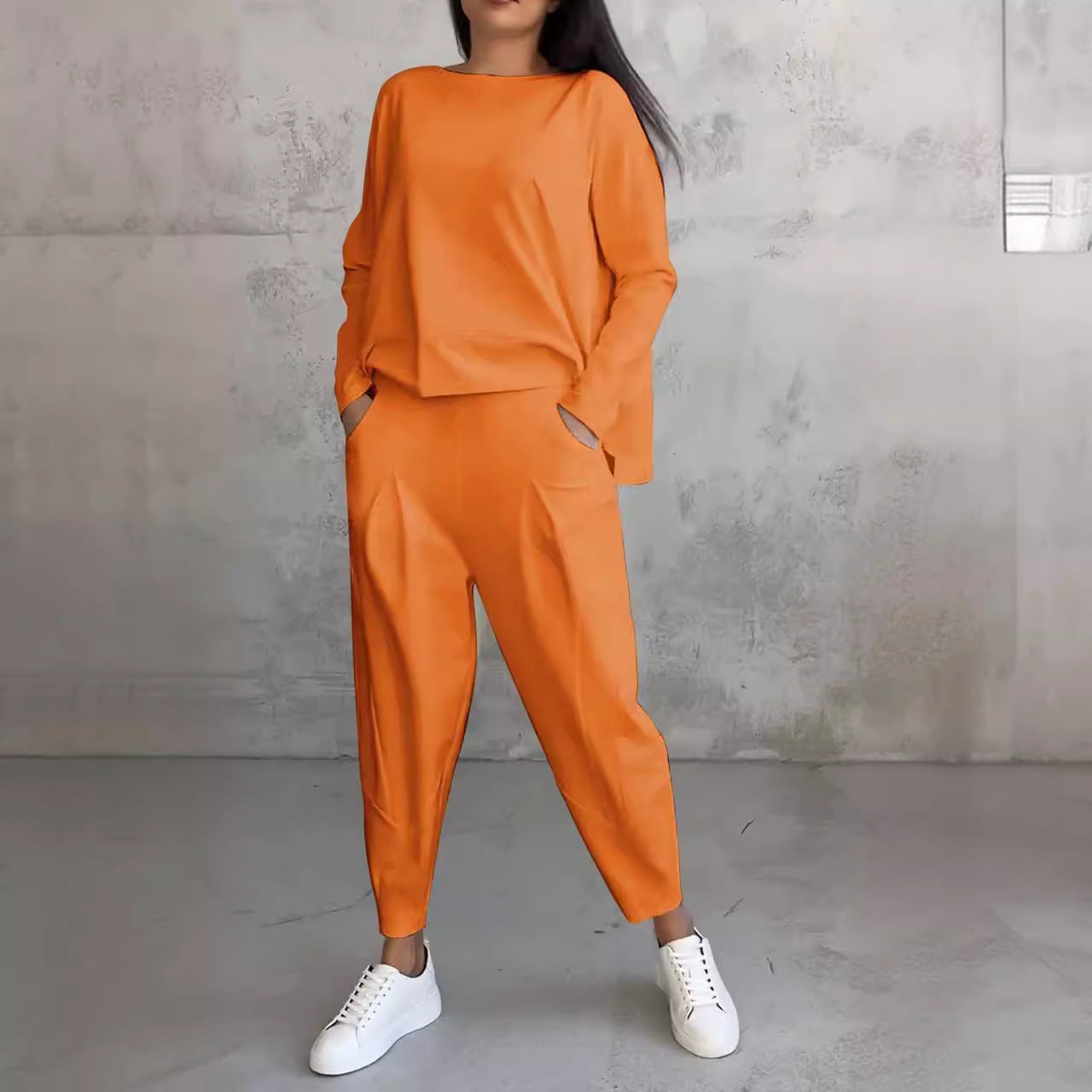 Women's Long-sleeved Sweater Pants Suit