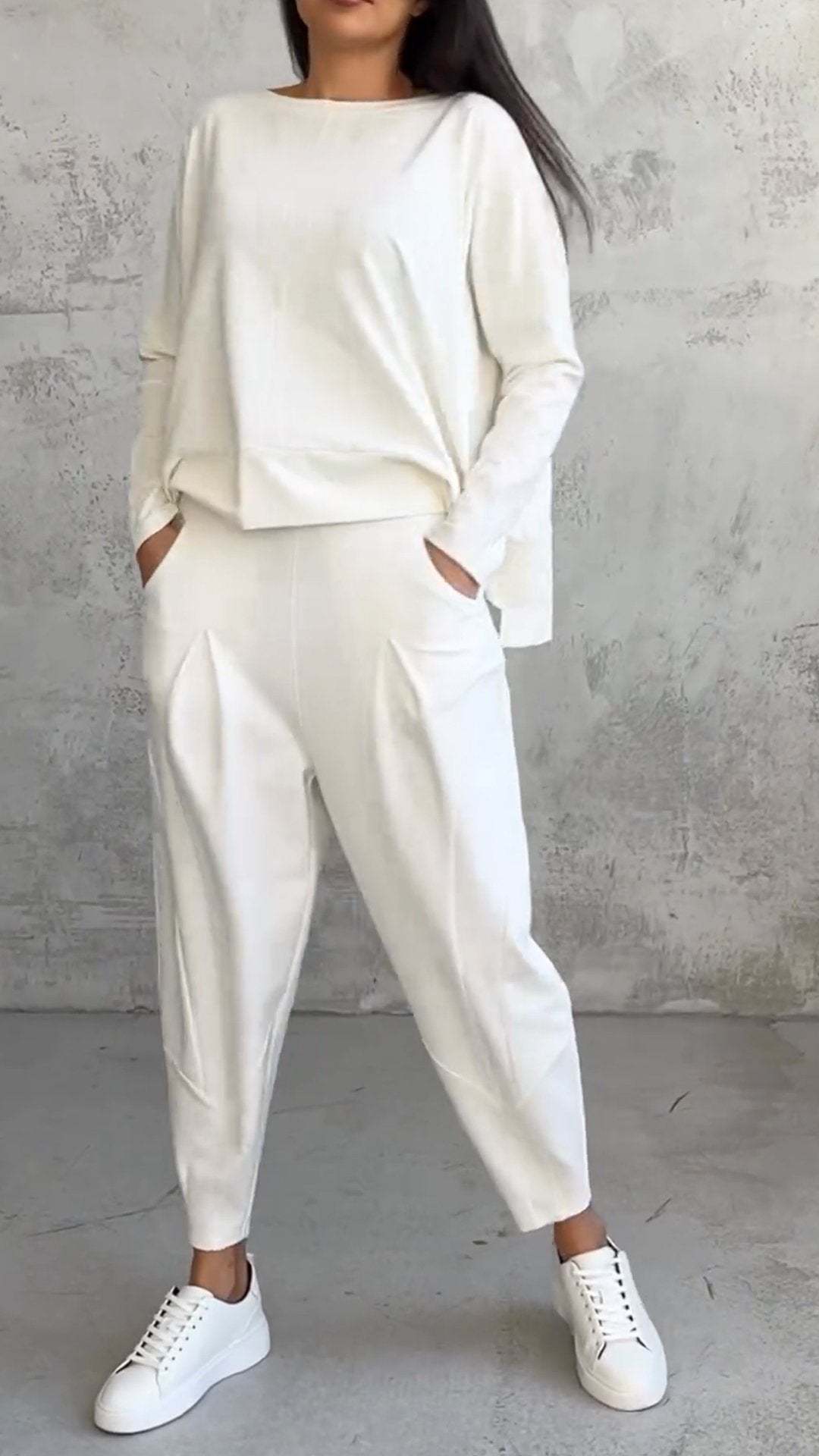 Women's Long-sleeved Sweater Pants Suit