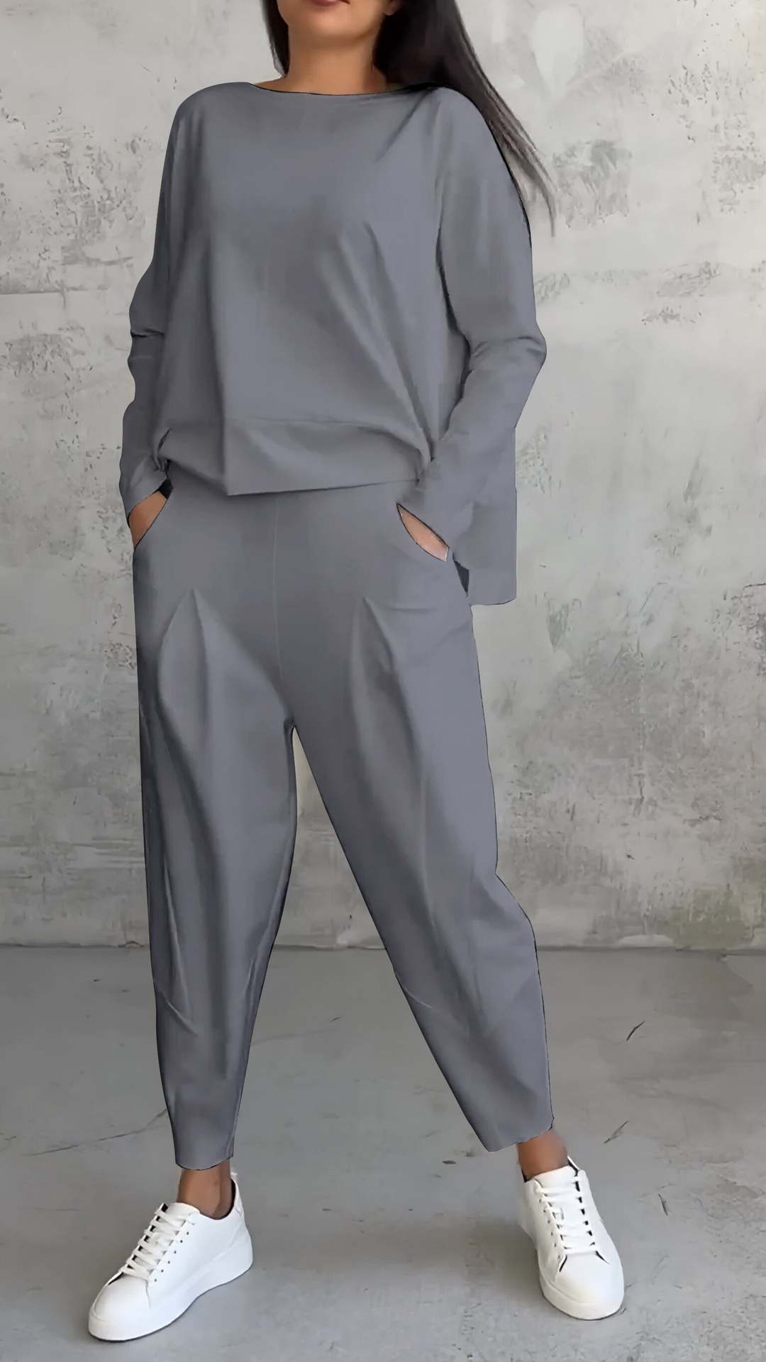 Women's Long-sleeved Sweater Pants Suit