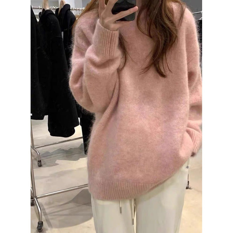 Round Neck Pullover Knitted Sweater