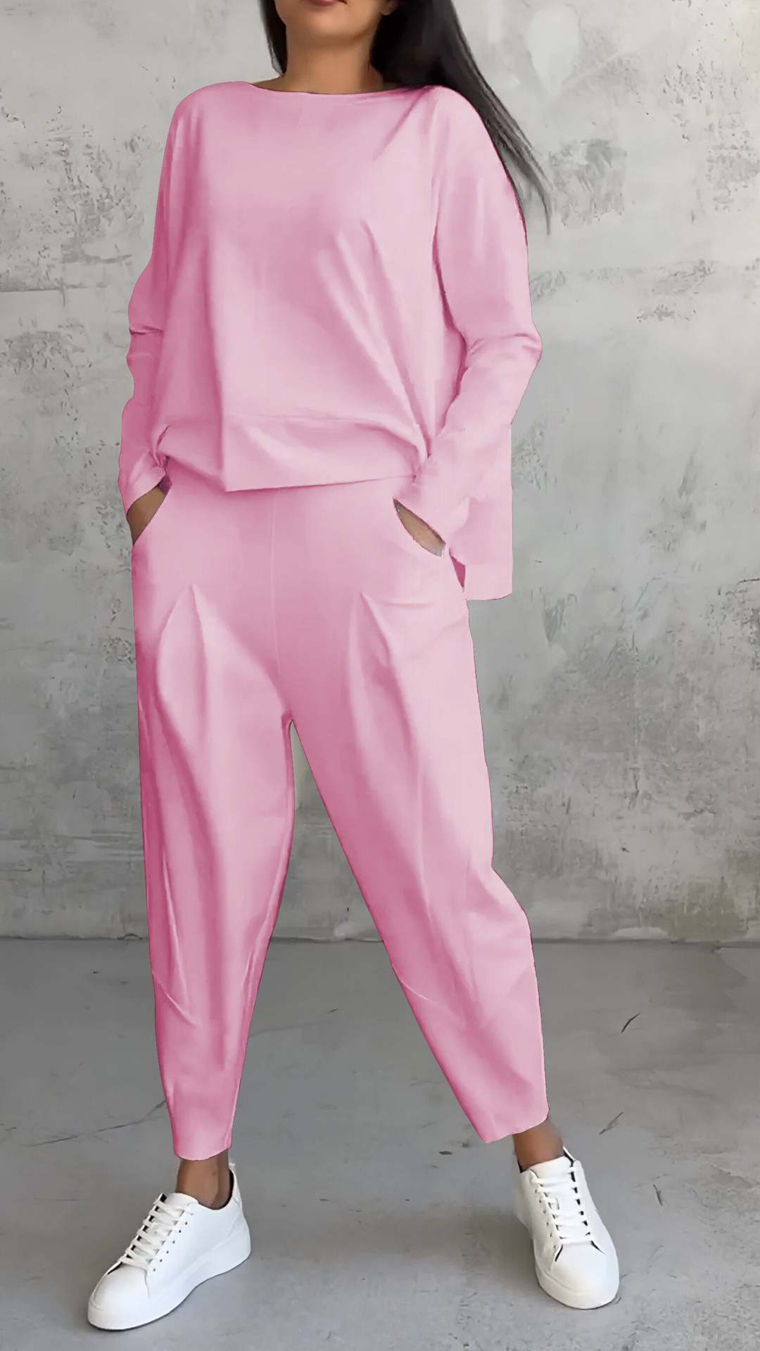 Women's Long-sleeved Sweater Pants Suit