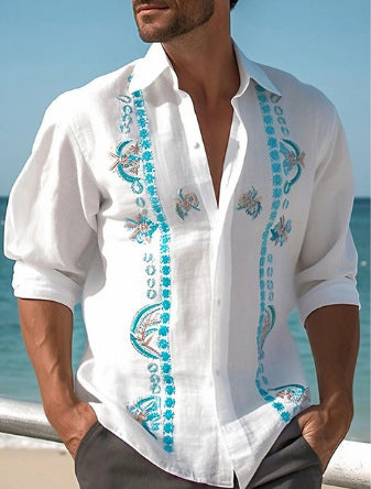 Seaside Beach Print Shirt