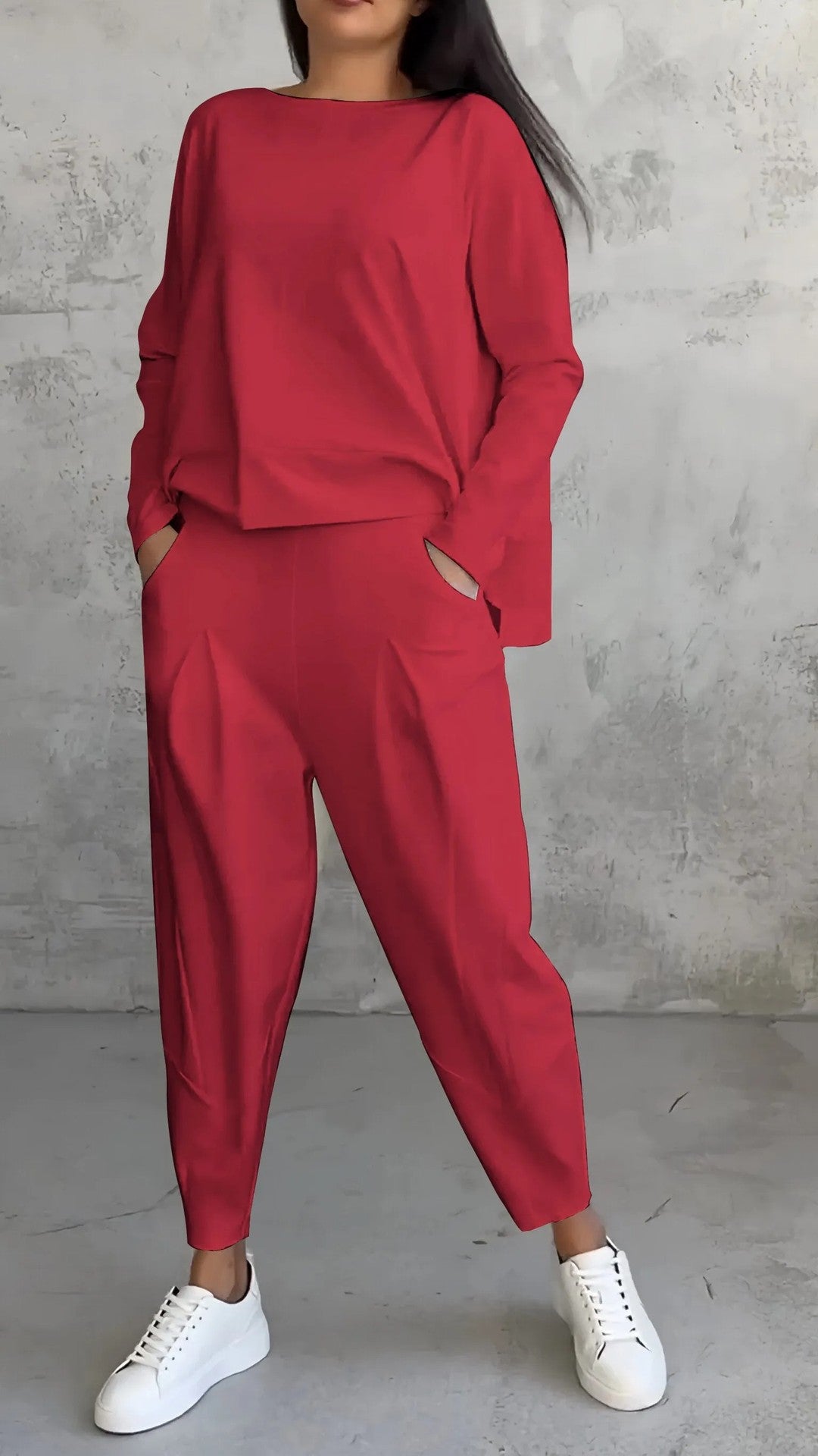 Women's Long-sleeved Sweater Pants Suit