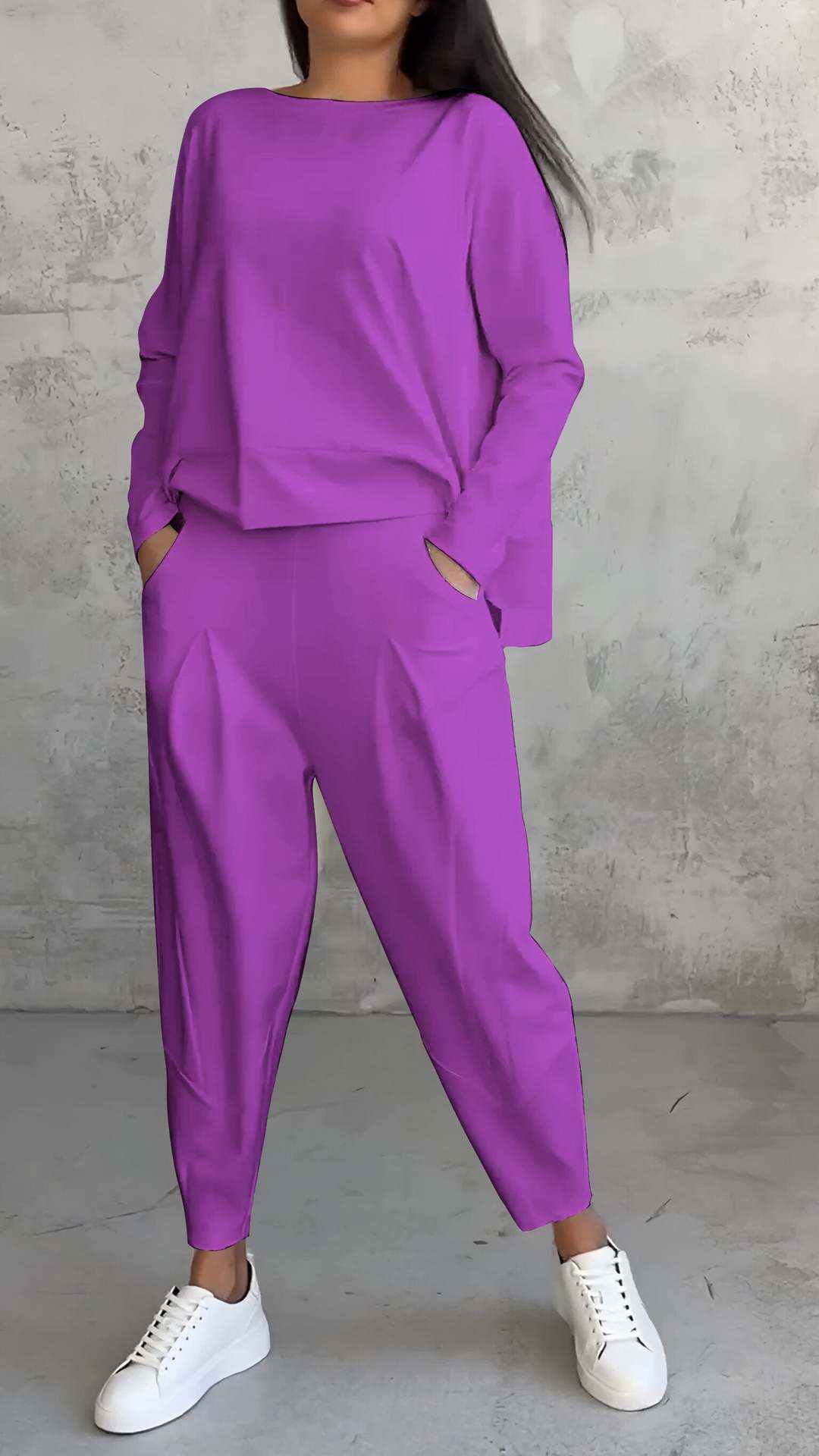 Women's Long-sleeved Sweater Pants Suit