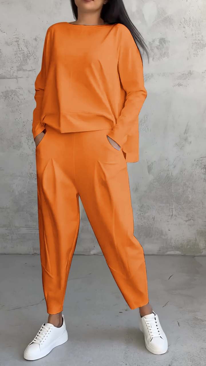 Women's Long-sleeved Sweater Pants Suit