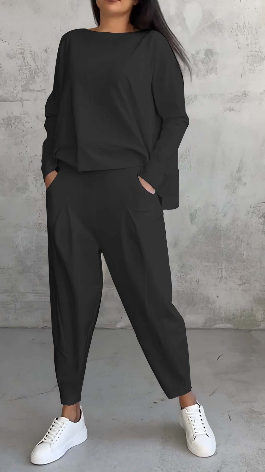 Women's Long-sleeved Sweater Pants Suit