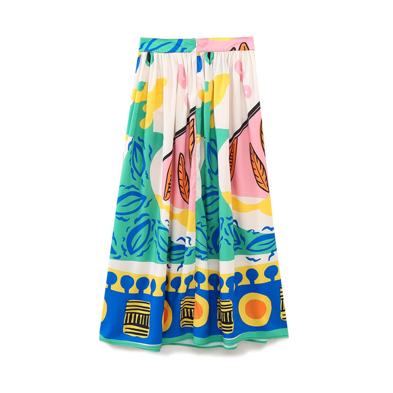 Printed High Waist Skirt