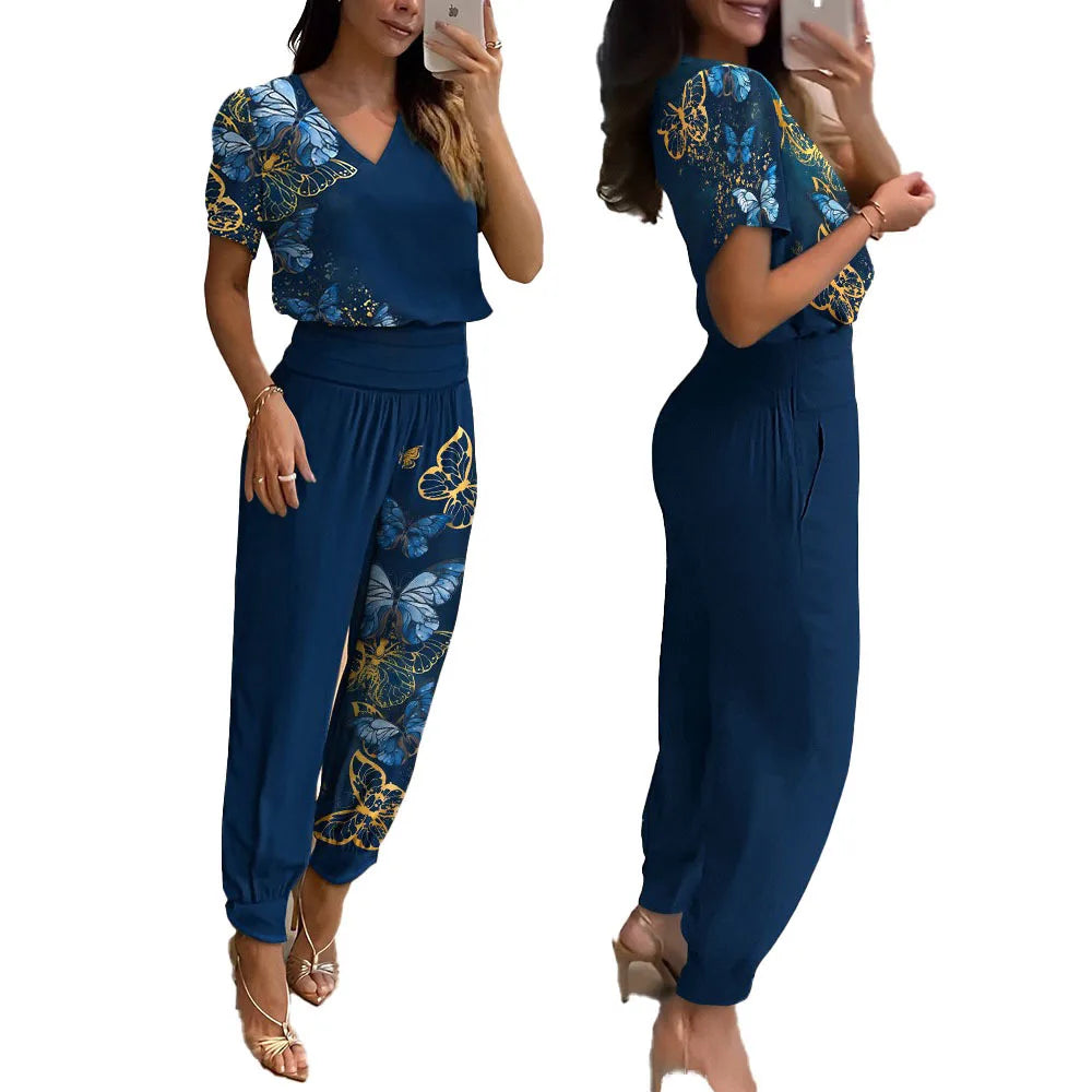 Two Piece Sets Women Top & High Waist Pants