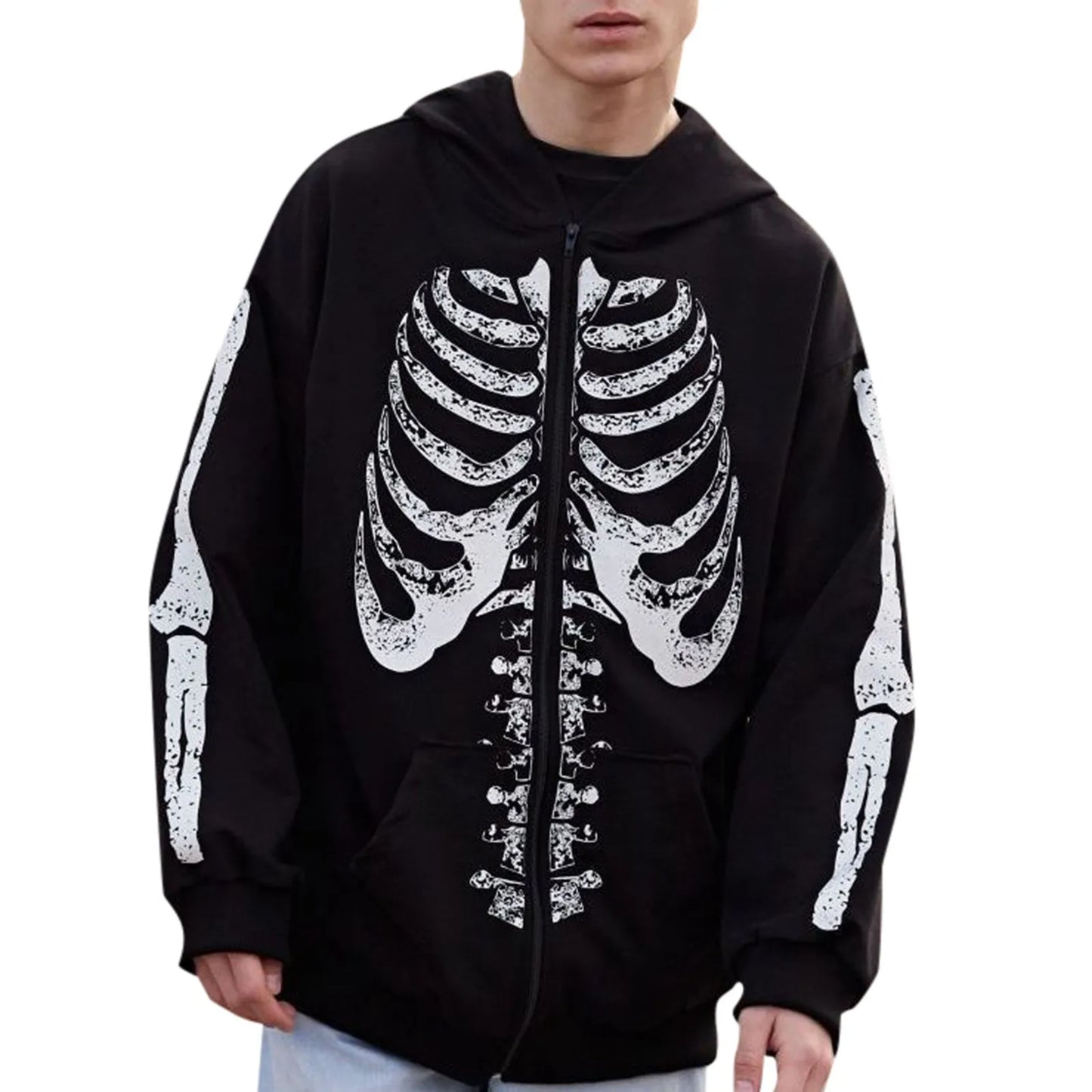 Gothic Skeleton Oversized Hoodie