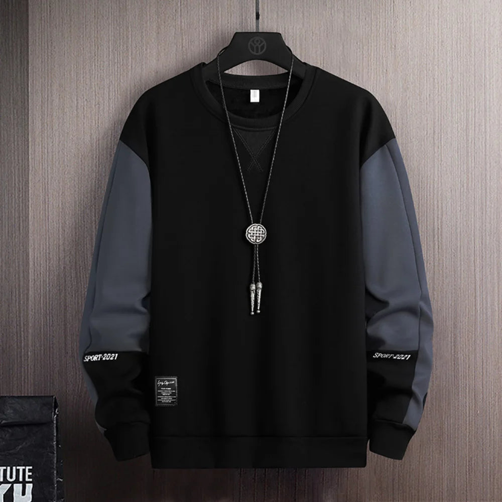 Sports Sweatshirt Men Round Collar