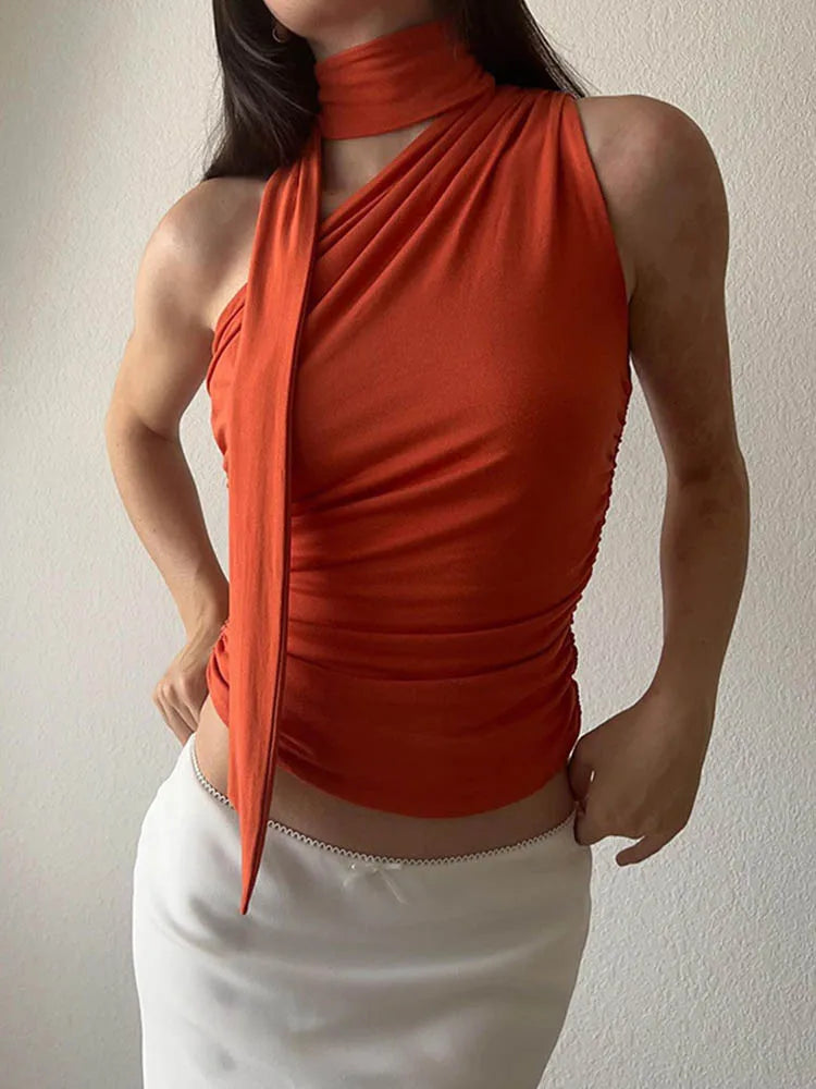 Backless Off Shoulder Halter Tank Tops Women