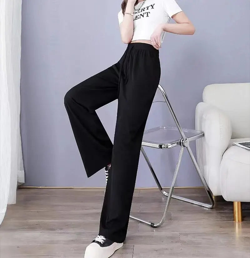 Women High Waist Loose Straight Casual Pants