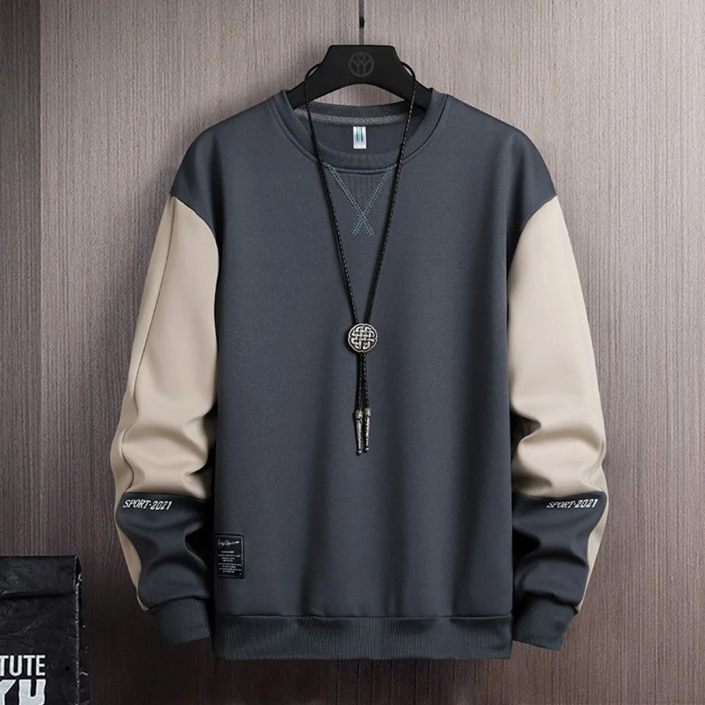 Sports Sweatshirt Men Round Collar