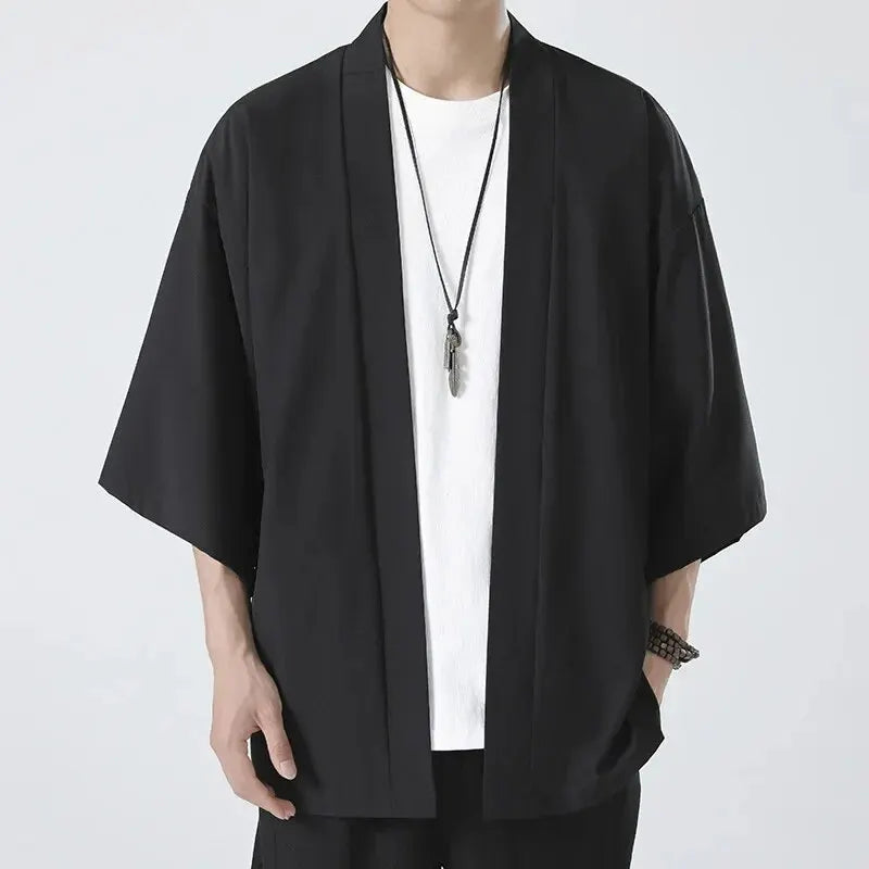 Camisas de kimono japonesas para hombre