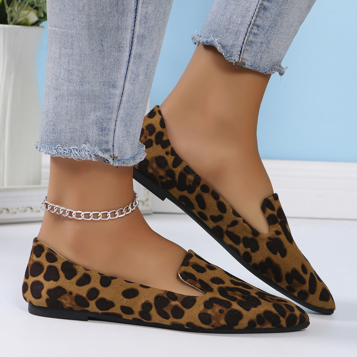 Leopard Print Flat Shoes