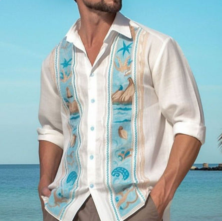 Seaside Beach Print Shirt