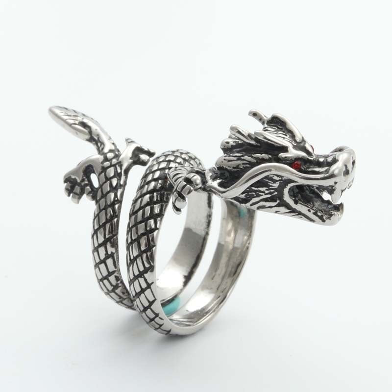 Vintage Pure Silver Divine Dragon Ring