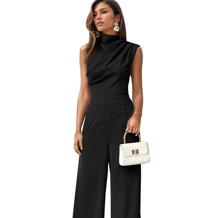 Casual Sleeveless Solid Color Jumpsuit